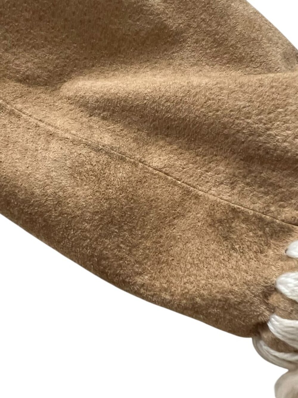 y2k Wilsons Leather coat womens Medium tan brown suede faux fur lining button up - Picture 6 of 8